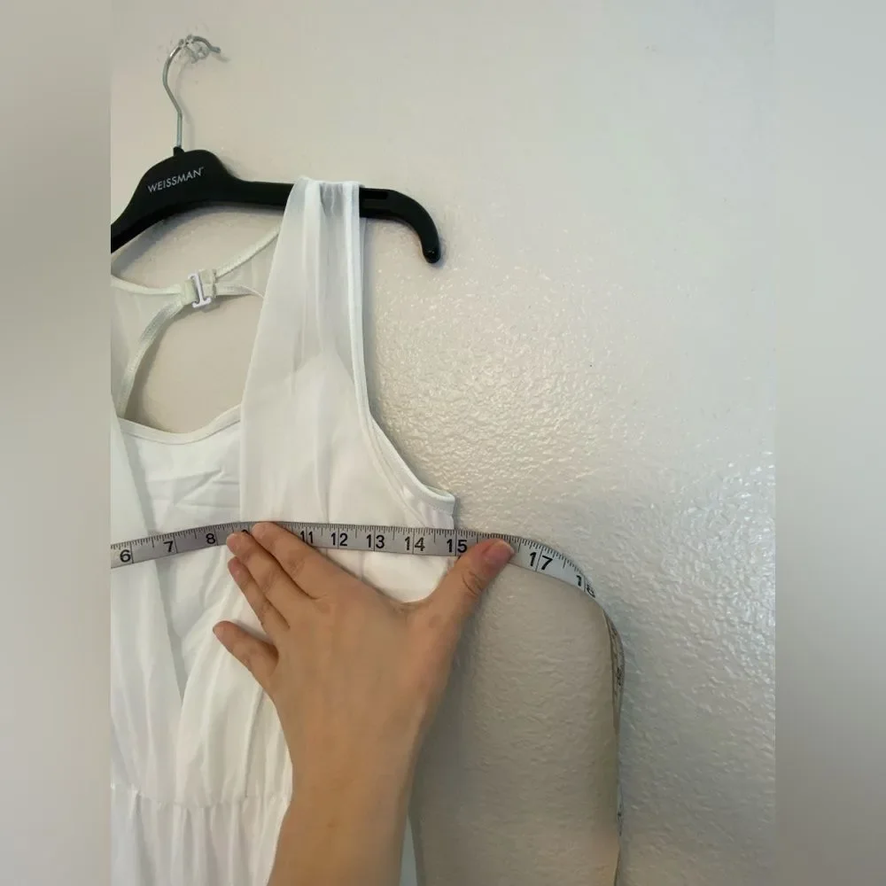 WEISSMAN Dance Costume white Cowl Drape Power Mesh Jumpsuit SM12126 SA adult